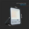 V-TAC LED reflektor 30W hideg fehér 100 Lm/W, beépített alkonykapcsolóval - SKU 20171
