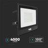 V-TAC beépített mozgásérzékelős LED reflektor 50W meleg fehér, fekete házzal - SKU 20289