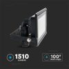 V-TAC kötödobozos LED reflektor 20W természetes fehér, fekete házzal - SKU 20308