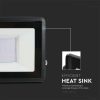 V-TAC kötödobozos LED reflektor 30W meleg fehér, fekete házzal - SKU 20310
