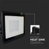 V-TAC kötödobozos LED reflektor 50W hideg fehér, fekete házzal - SKU 20315