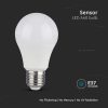 V-TAC 8.5W E27 alkonykapcsolós A60 LED égő, meleg fehér - SKU 214459