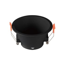   V-TAC GU10 LED műanyag spotlámpa keret, mélyített fekete fix lámpatest - SKU 6637