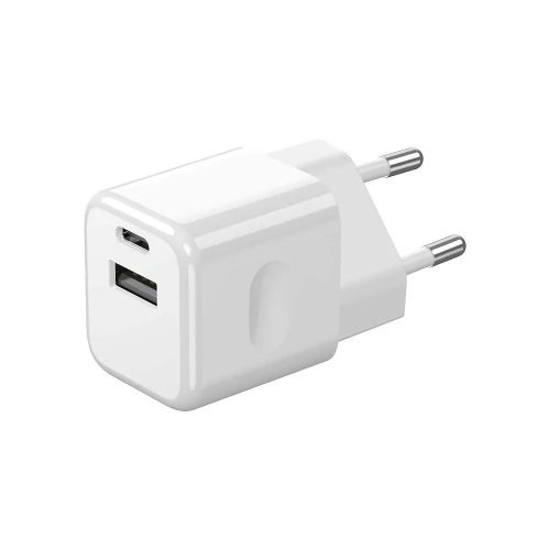 V-TAC fali 30W töltő, utazó adapter, Power Delivery, USB és Type-C csatlakozóval, fehér - SKU 6680