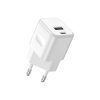 V-TAC fali 30W töltő, utazó adapter, Power Delivery, USB és Type-C csatlakozóval, fehér - SKU 6680