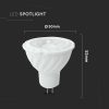 V-TAC GU5.3-MR16 LED spot égő 6W hideg fehér 38° - SKU 21209