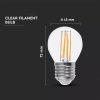 V-TAC 6W E27 hideg fehér filament G45 LED égő, 130 Lm/W - SKU 2853