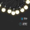 V-TAC LED party fényfüzér 10m 20db fényforrással, meleg fehér - SKU 217439