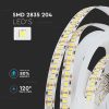 V-TAC LED szalag IP20 SMD 2835 chip 204 db/m természetes fehér, 100 Lm/W - SKU 212462