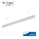 V-TAC ezüst mennyezetre függeszthető lineáris LED lámpa 120cm 40W természetes fehér - SKU 21375
