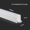 V-TAC LED lámpa 29 cm T5 4W beépített kapcsolóval hideg fehér - SKU 21691