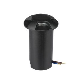   V-TAC 1W DC12V kültéri, 4 irányú talajlámpa, fekete, IP67, meleg fehér - SKU 211470