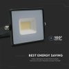V-TAC E-széria LED reflektor 20W meleg fehér, fekete házzal - SKU 215946