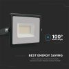 V-TAC E-széria LED reflektor 30W meleg fehér, fekete házzal - SKU 215952