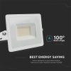 V-TAC E-széria LED reflektor 30W meleg fehér, fehér házzal - SKU 215955