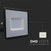V-TAC E-széria LED reflektor 50W természetes fehér, fekete házzal - SKU 215959