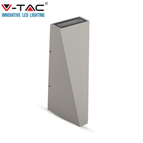 V-TAC 4W kültéri, szürke, fali LED lámpa meleg fehér - SKU 218299