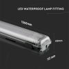 V-TAC IP65 150 cm por-, és páramentes armatúra 2 db LED fénycsőhöz - SKU 6715