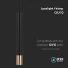 V-TAC GU10 LED mennyezetre függeszthető lámpatest, fekete és arany véggel, 50 cm - SKU 6689