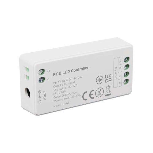 V-TAC RGB zónázható LED szalag vezérlő, 6A/csatorna, maximum 12A - SKU 2912