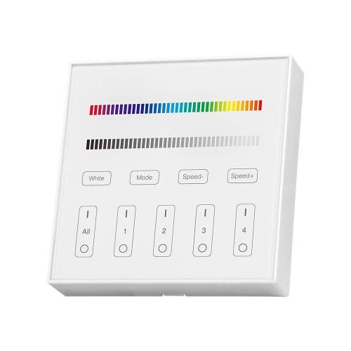 V-TAC RGB+W, fali 4 zónás rádiófrekvenciás LED szalag távirányító - SKU 2917