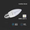 V-TAC 4.5W E27 hideg fehér C37 LED gyertya égő - SKU 2143441