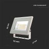 V-TAC F-széria mini LED reflektor 10W meleg fehér, fehér házzal - SKU 6730