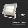 V-TAC F-széria LED reflektor 20W természetes fehér, fehér házzal - SKU 6741