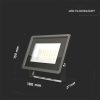 V-TAC F-széria LED reflektor 50W meleg fehér, fekete házzal - SKU 6749
