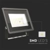 V-TAC F-széria LED reflektor 50W meleg fehér, fekete házzal - SKU 6749