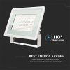 V-TAC F-széria LED reflektor 100W meleg fehér, fehér házzal - SKU 6724