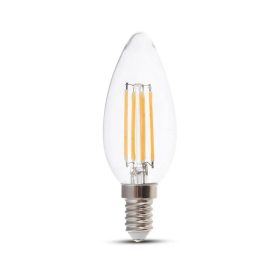   V-TAC 4W E14 meleg fehér dimmelhető filament gyertya LED égő - SKU 2870
