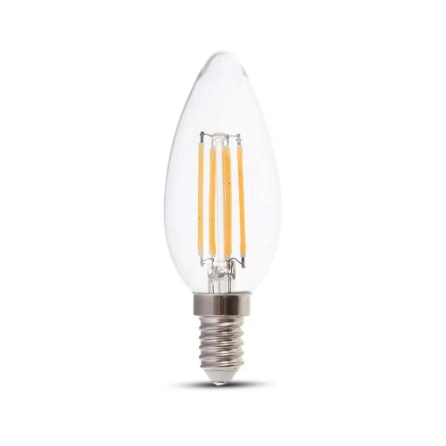 V-TAC 4W E14 meleg fehér dimmelhető filament gyertya LED égő - SKU 2870