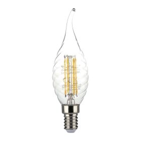   V-TAC 4W E14 meleg fehér filament C35 LED csavart gyertyaláng égő - SKU 214308