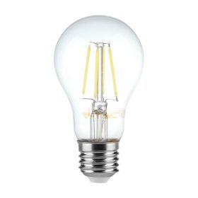   V-TAC 6W E27 természetes fehér filament A60 LED égő - SKU 214303