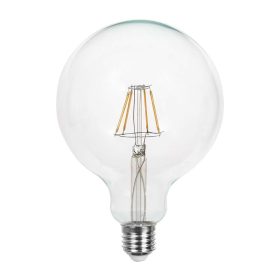   V-TAC 10W E27 természetes fehér filament G125 LED égő - SKU 214423