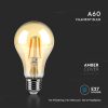 V-TAC 10W borostyán E27 filament A60 LED égő, 2200K, 95 Lm/W - SKU 217157