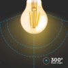 V-TAC 12W borostyán E27 filament A60 LED égő, 2200K, 110 Lm/W - SKU 217457