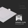 V-TAC süllyeszthető szögletes fémházas LED panel 18W meleg fehér - SKU 214869