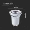 V-TAC kisfejű GU10 LED spot égő 2W meleg fehér 38°, o35mm széles - SKU 21869