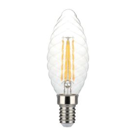   V-TAC 4W E14 meleg fehér dimmelhető filament C35 LED csavart gyertya égő - SKU 214367