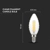 V-TAC 4W E14 meleg fehér dimmelhető filament C35 LED csavart gyertya égő - SKU 214367