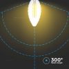 V-TAC 4W E14 meleg fehér dimmelhető filament C35 LED csavart gyertya égő - SKU 214367