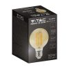 V-TAC 7W borostyán E27 filament G95 LED égő, 2200K, 100 Lm/W - SKU 217147