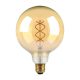 V-TAC 4.8W borostyán E27 spirál filament, G125 LED égő, 1800K - SKU 217216