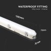 V-TAC LED lámpa 150cm 48W IP65 természetes fehér, fehér fedlap, 120 Lm/W (M-széria) - SKU 2120215