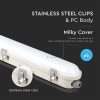 V-TAC LED lámpa 150cm 48W IP65 természetes fehér, fehér fedlap, 120 Lm/W (M-széria) - SKU 2120215