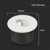 V-TAC 3W beltéri COB LED lépcsővilágítás, kerek, meleg fehér, 90 Lm/W - SKU 211207