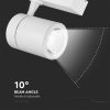 V-TAC LED 10°-os sínes spotlámpa állítható szöggel, 35W hideg fehér - SKU 211257