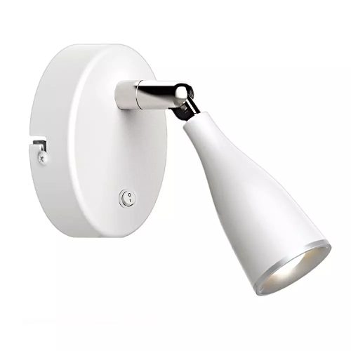 V-TAC egyfejű 4.5W beltéri fehér fali LED lámpa, kapcsolóval, természetes fehér 90 Lm/W - SKU 218677